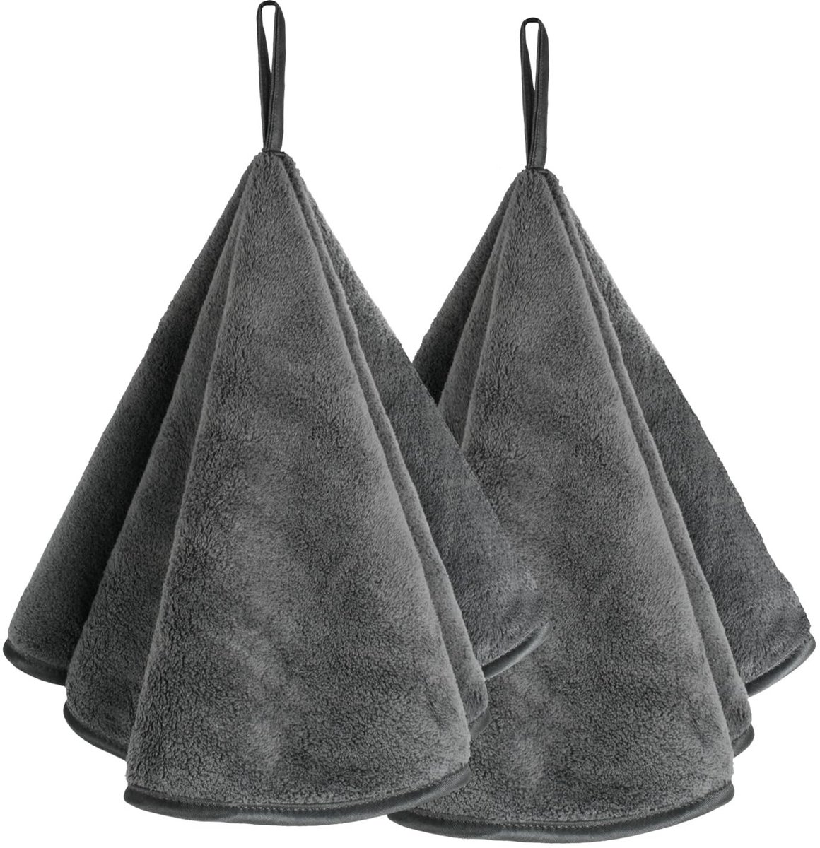 Omgoods - Microfiber Handdoeken - Set van 2 Donkergrijs 70 x 70 cm