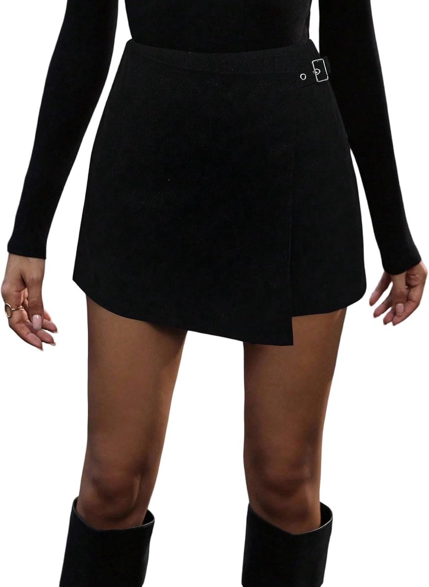 HUX Broekrok voor dames, korte broek, shorts, elegante vrijetijdsrok, hoge taille, broekrok, festival, outfit, herfst, party, clubwear