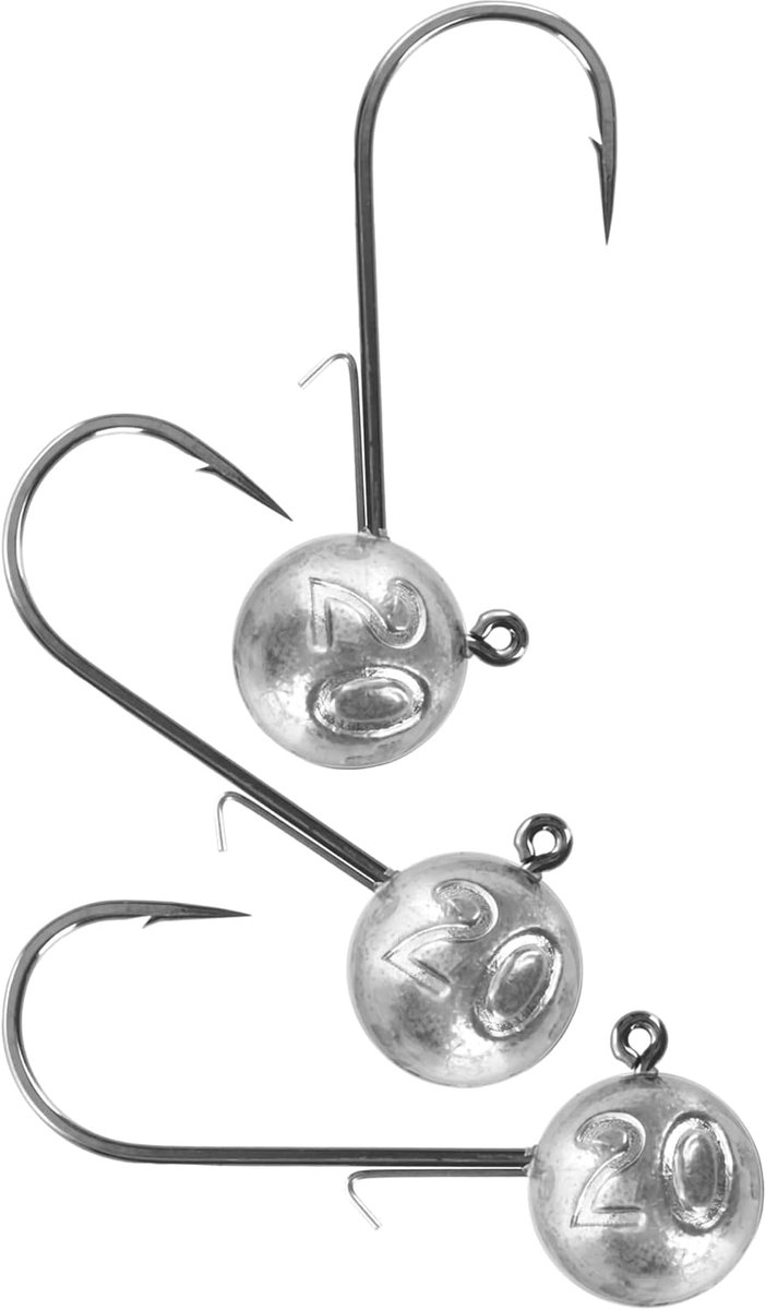 Jigkop met Haak voor Snoekbaars, Snoek en Baars, Vishaak, 3 st. | Voor Softbaits, Spinvissen, Sterke Haak, Loodkop, Roofvissen