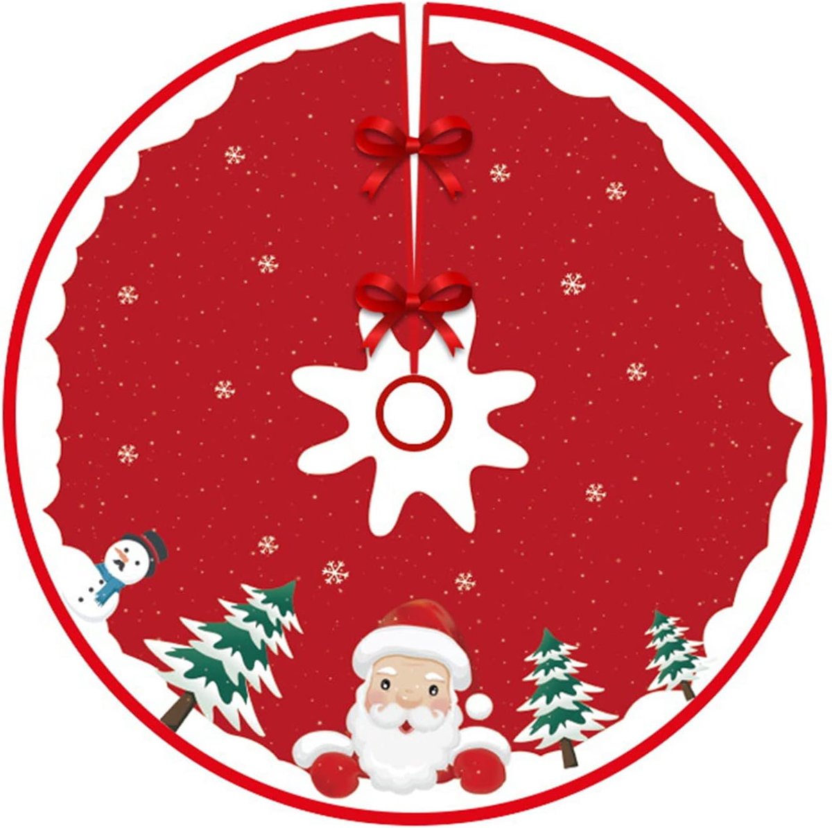 kerstboomstandaard, hoezen, ronde boomdeken, dennenboomrok, rood, pluche kerstboomdeken met kerstmanpatroon voor Kerstmis, vakantie, feest
