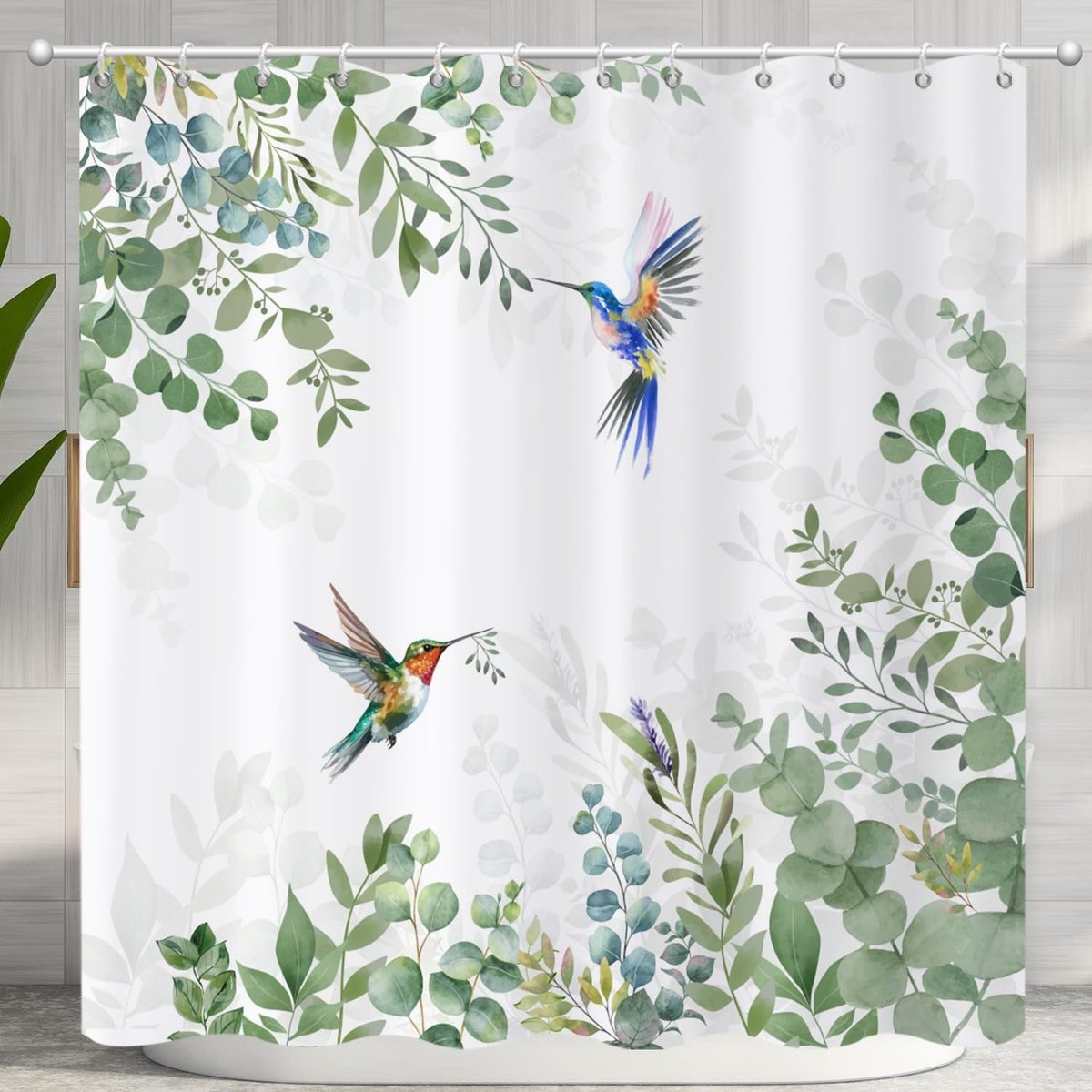 Omgoods - Kleurrijk Douchegordijn met Hummingbird 180 x 200 cm