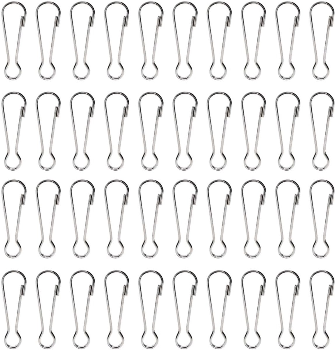 40 stuks haken snap, kalebas gesp bevindingen lanyard veerclip roestvrij staal voor doorvoertule vlag, sleutelhanger, sokken, waslijn, doe-het-zelf maken, gordijnen, huisdierlabels