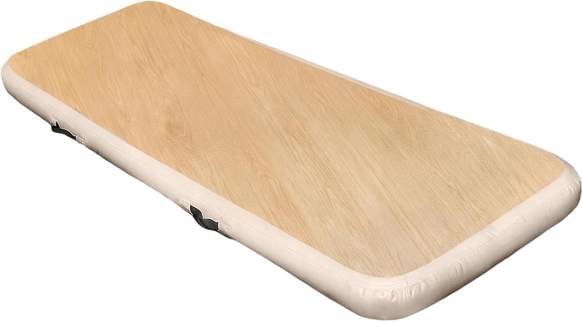 Opblaasbare Campingmatras - Luchtbed Kamperen - Buiten Slapen - Verbeterde Luchtkamers - 200x65x15 cm - Houtnerf
