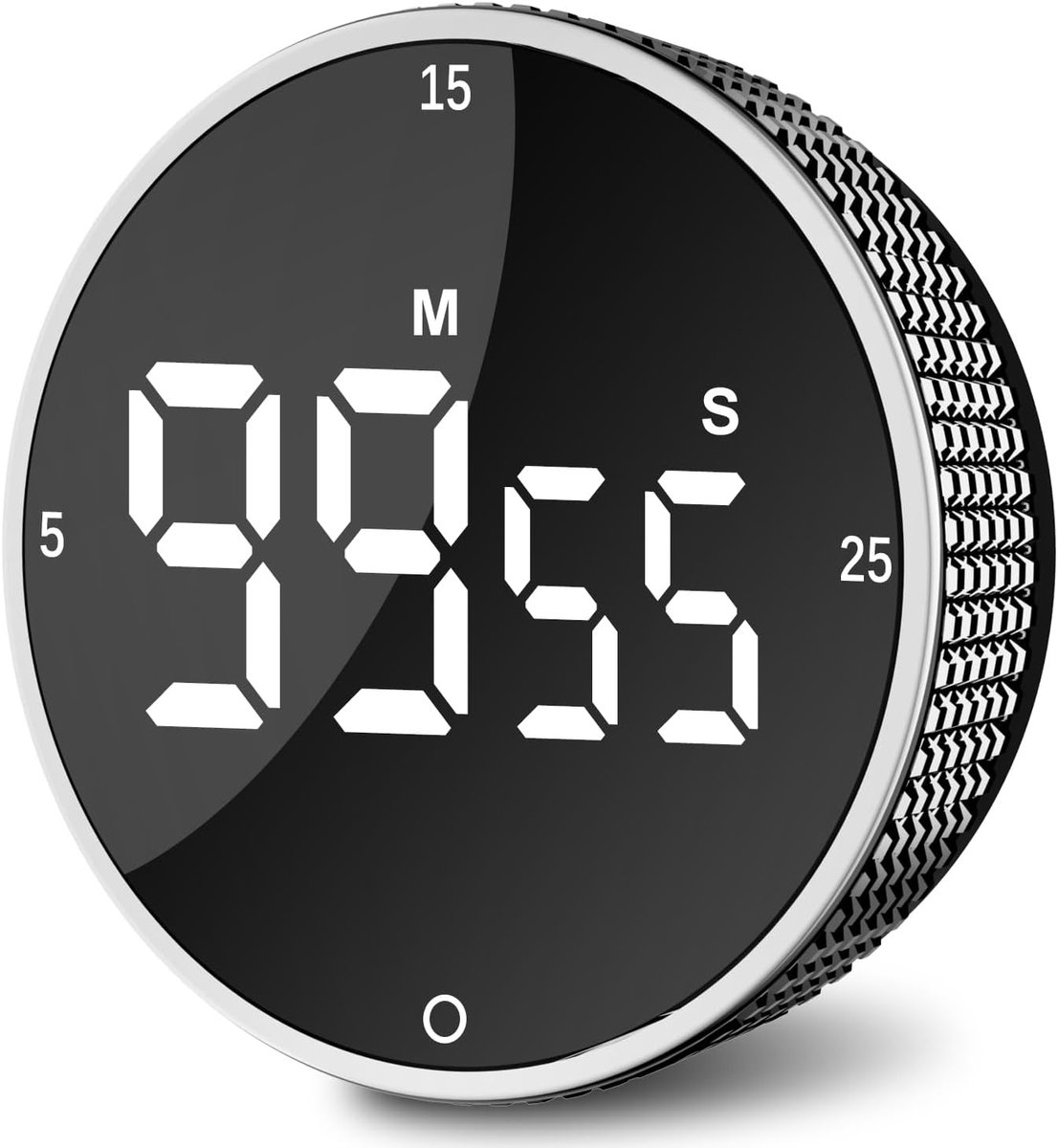 magnetische keukentimer, stopwatch, achteruitteller, visuele timer, grote led, sterk alarm, eenvoudig voor kinderen, klaslokaal, koken, leren van fitness, zilver