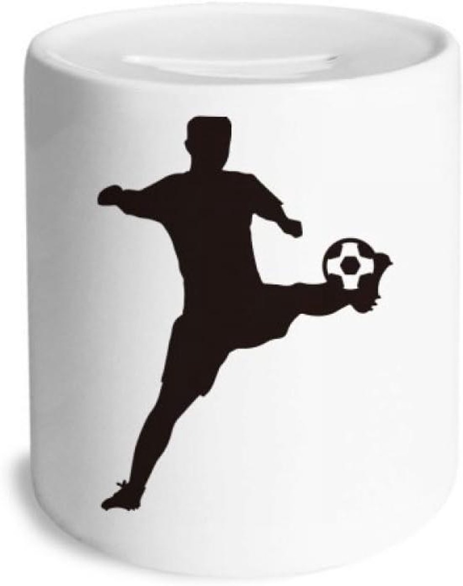 Voetbal Spaarpot - Spaarbak Muntbank - Geld Besparen - Verwijderbare Rubberen Stop - 9 cm Hoog - Multicolor
