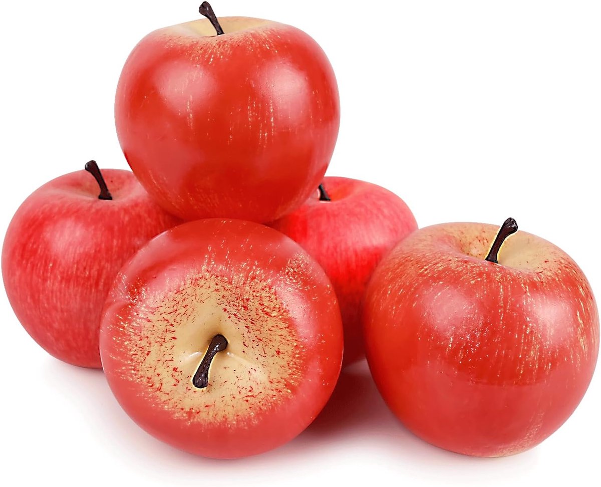 5 stuks kunstrode appels, kunstrode appels, decoratie realistische