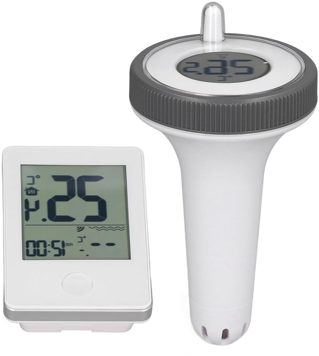 Draadloze Zwembadthermometer - Watermeter Spa - Watertemperatuur Meten - 60 Meter Bereik - IP67 - Wit