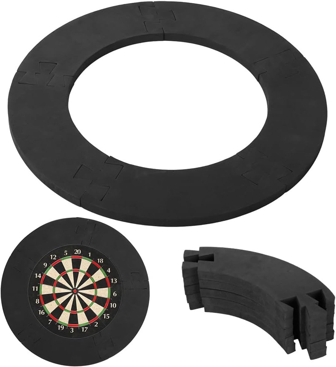 Dart Catchring Surround, 5 stuks dart surround opvangring, 45 cm dartbord beschermring, dartbord muurbescherming, dartbord Surround Eva, dartbord-rand, geschikt voor standaard dartboards
