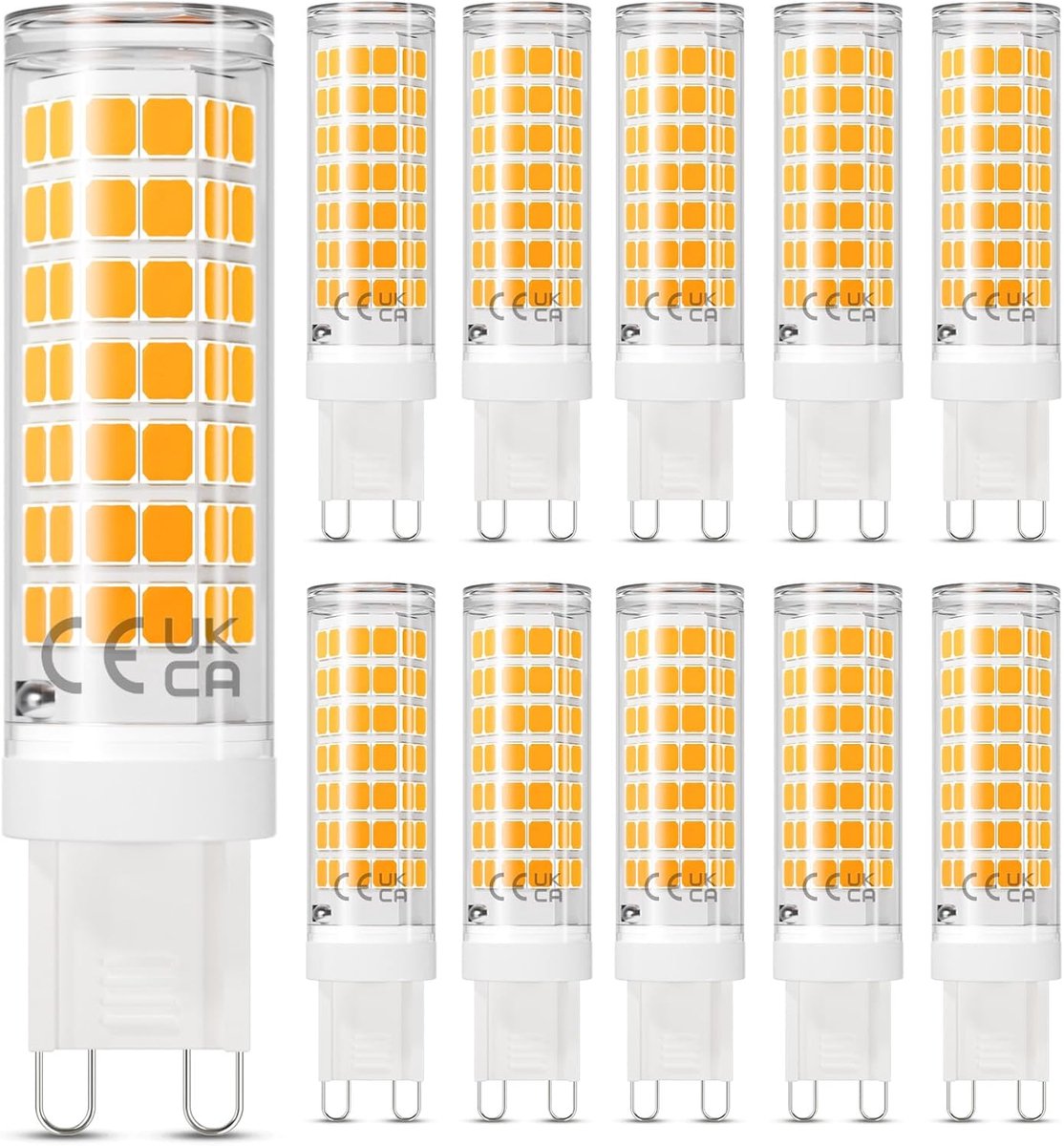 G9 LED dimbaar warm wit 2700K, LED-lamp 4W vervangt 40W halogeenlamp, G9-stekkerlamp 500lm, energiezuinige lamp voor kroonluchters, flikkert niet, 10 stuks