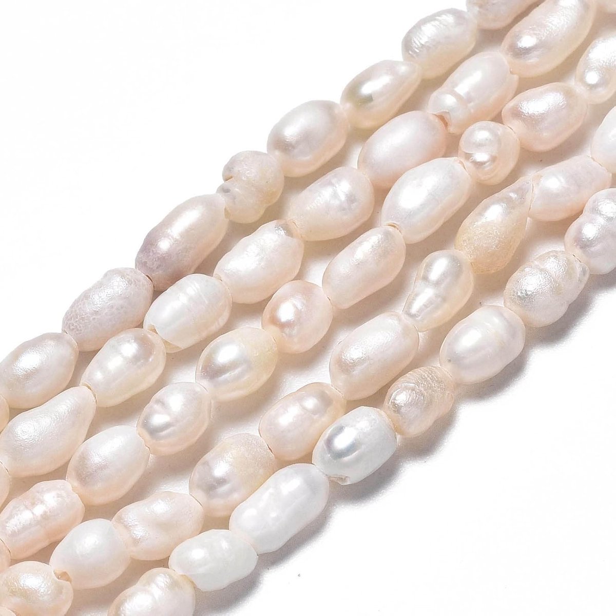 kleine natuurlijke gekweekte zoetwaterparels onregelmatige ovale losse parel kraal voor doe-het-zelf sieraden kralen armband ketting maken 3,5 ~ 6 x 3 ~ 4 mm, 2 strengen