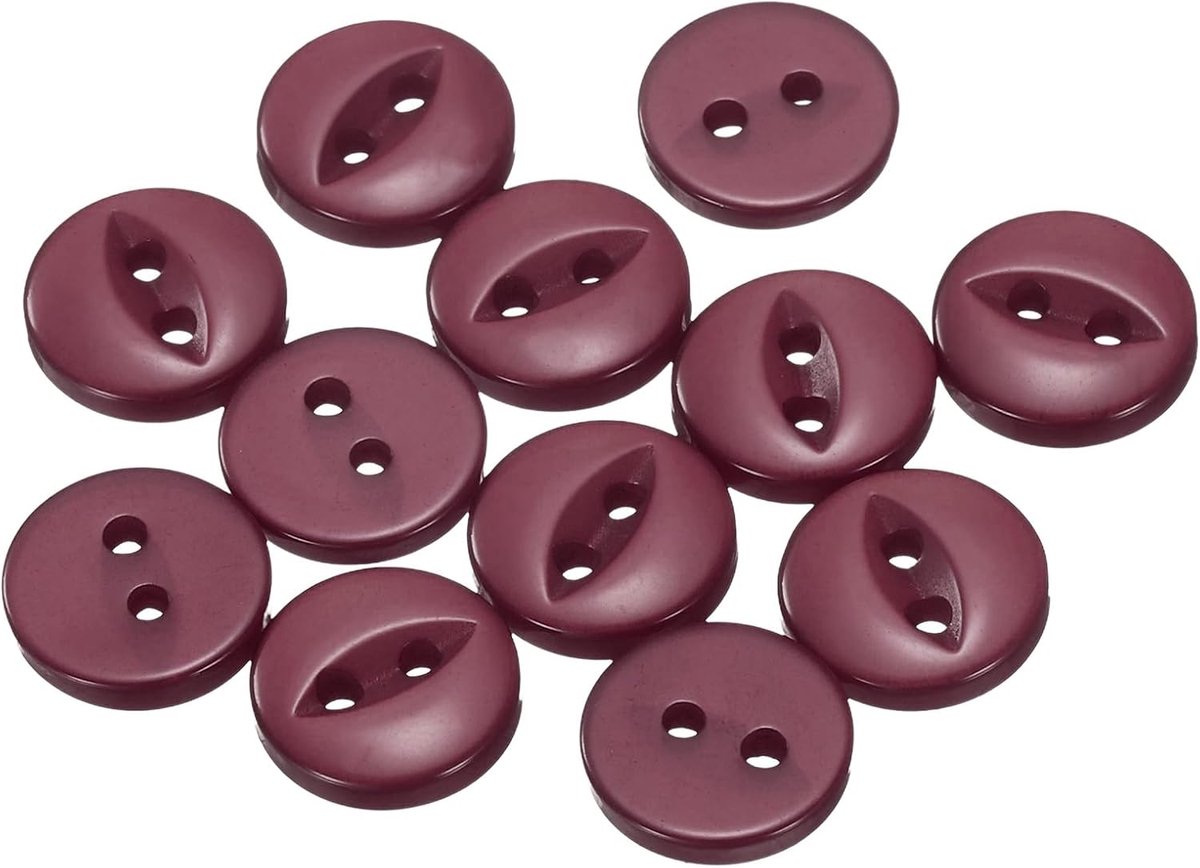 Knopen, 10 mm, hars buttons om op te naaien, 2 gaten, ronde
