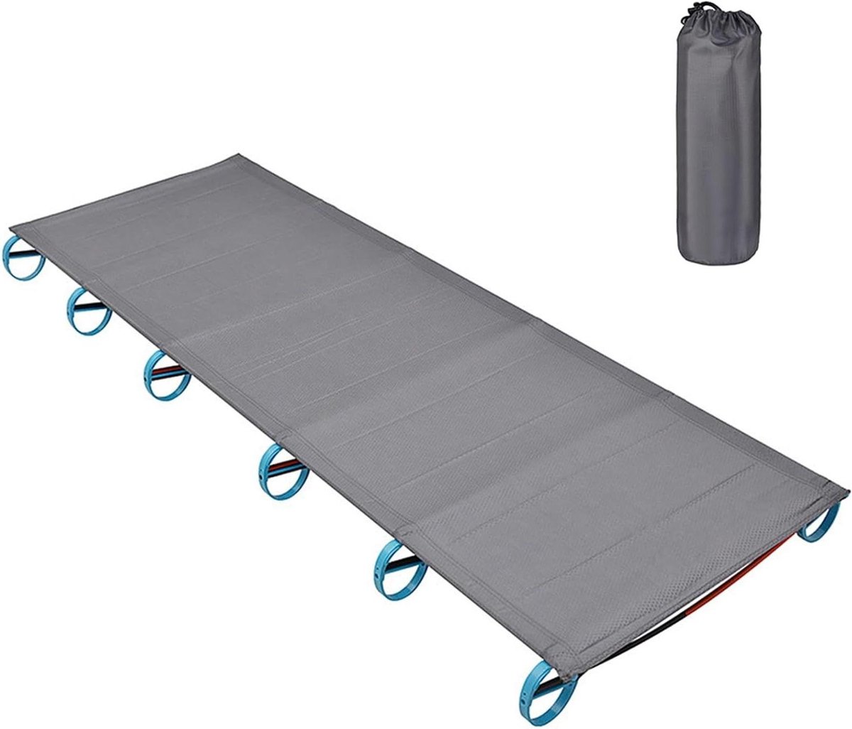 Campingbed Opvouwbaar - Klapbed Buiten - Ontspannen Buiten - Hoge Sterkte Aluminium - 180 x 58 cm - Blauw