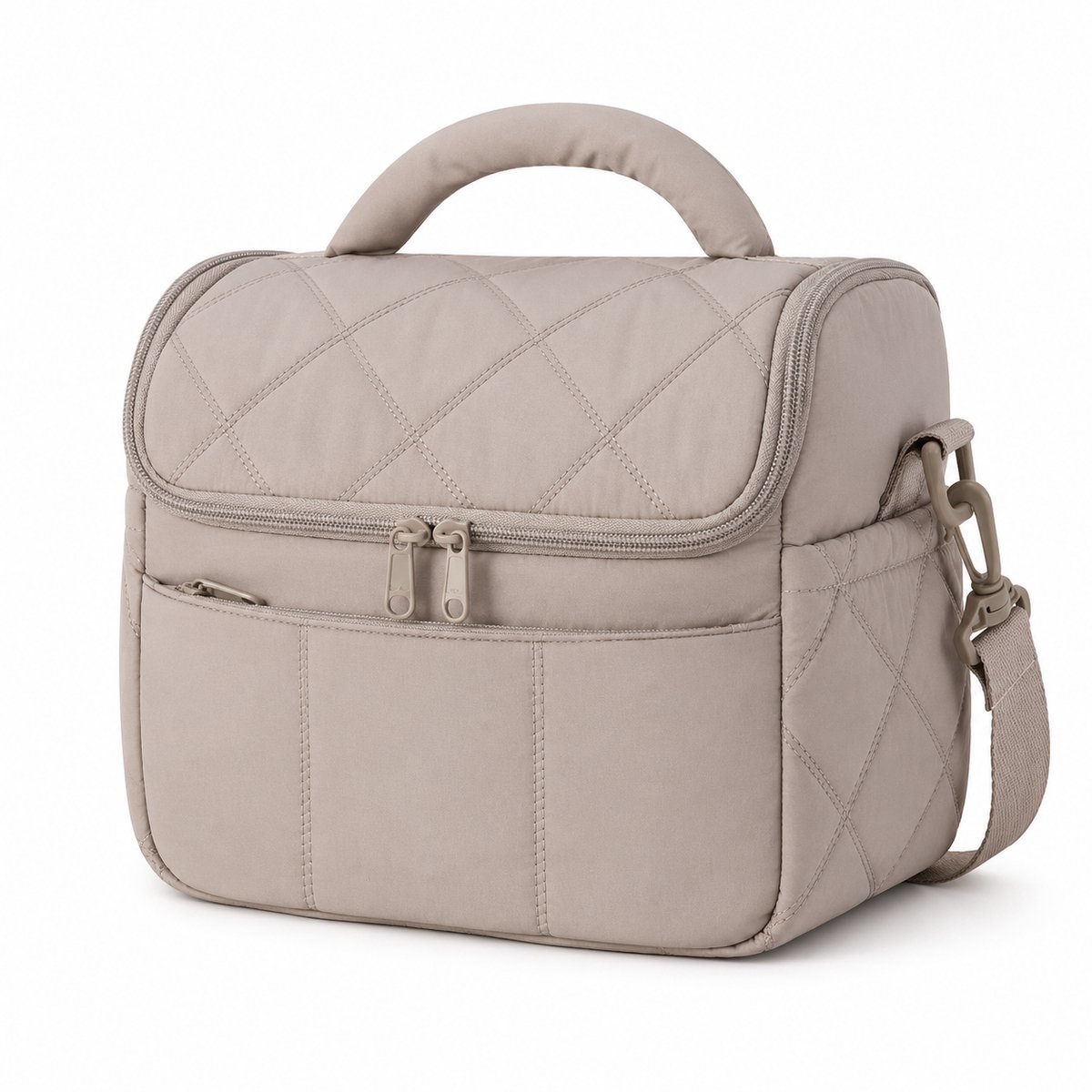 Bobypet - Geïsoleerde Koeltas Dames Bruin - Stijlvolle Ribfluweel Lunchtas met Afneembare Schouderriem - Grote Capaciteit Lekvrije Thermotas voor Werk, School en Picknick