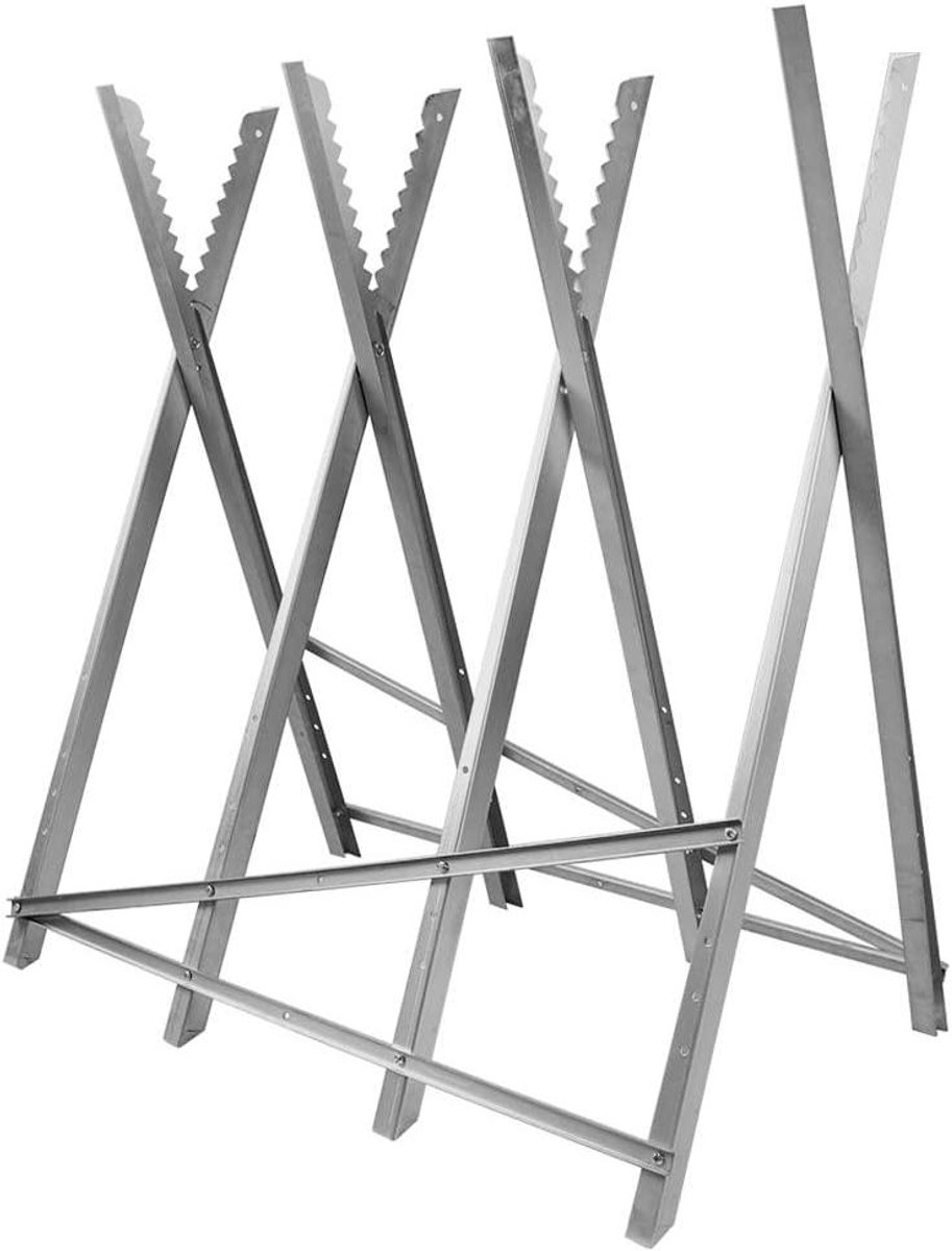 Zaagbok Kettingzaag - Houtklover Hulp - Hout Zagen - Gegalvaniseerd Staal - 84 x 80 x 80 cm - Zilver