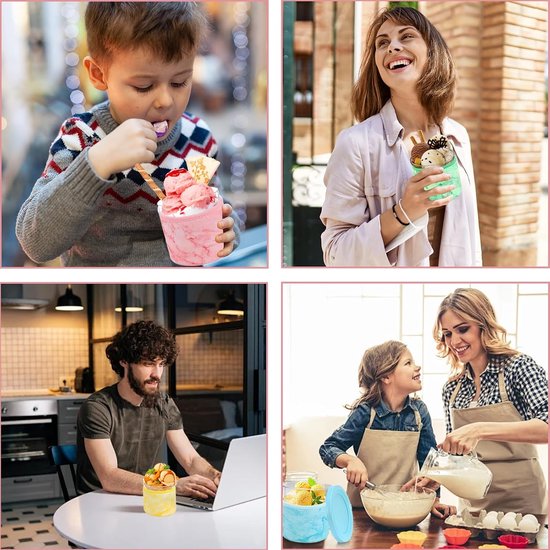 4 stuks Ice Cream neopreen hoes voor Ninja Creami accessoires, herbruikbare warmte-isolerende deksels voor NC301, NC300, NC299AMZ Ice Maker Container (16oz) — afbeelding 5