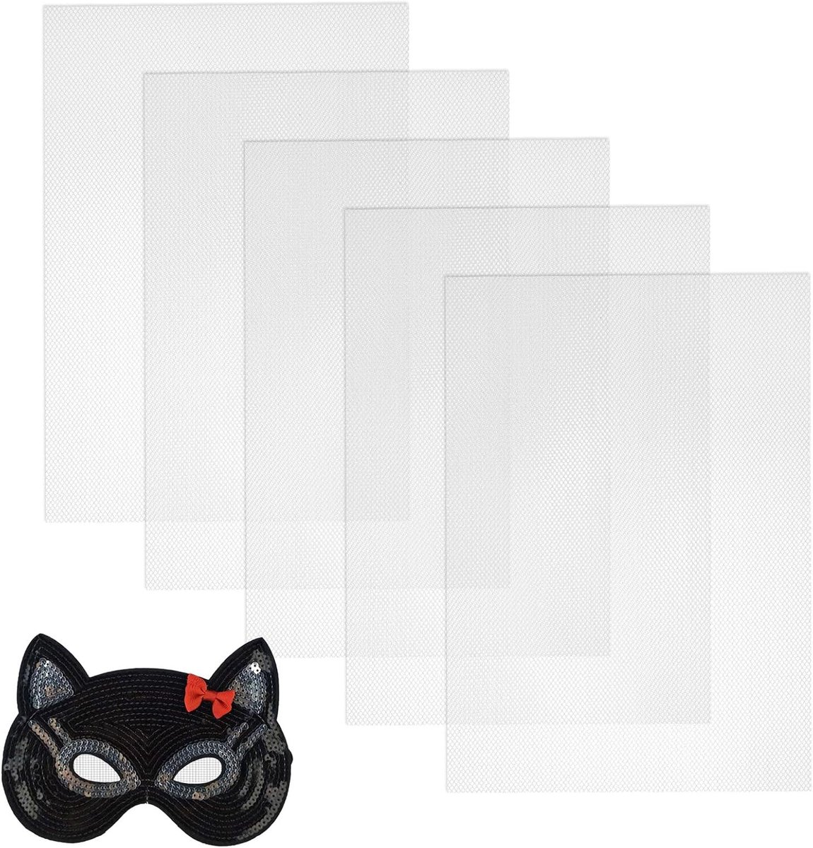 5 vellen Fursuit Oog Mesh, 30x20cm witte Buckram Mesh Fursuit Ogen Doorzichtige Mesh voor Cosplay Masker, Rekwisieten Fursuits, Handicrafts Maken DIY