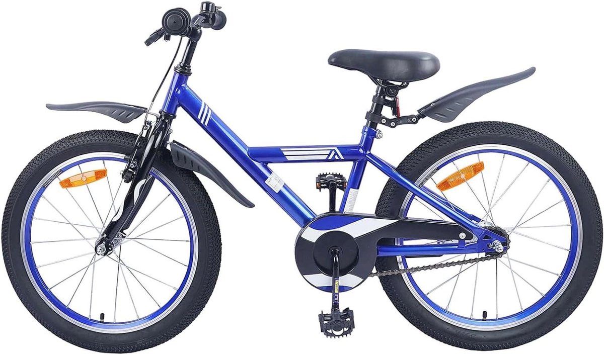 Kinderfiets sfiets sfiets Leren Fietsen Verstelbaar Stuur Zadel 18 inch Donkerblauw