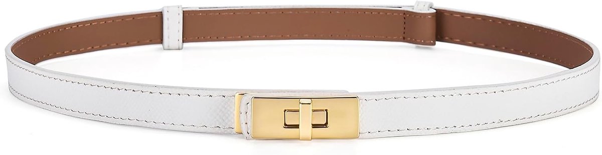 Dames Verstelbare Skinny Lederen Riem Solid Alloy Turn Lock Slanke Dunne Taille Riem Tailleband Decoratieve Riem Voor Jurken Jeans Broek