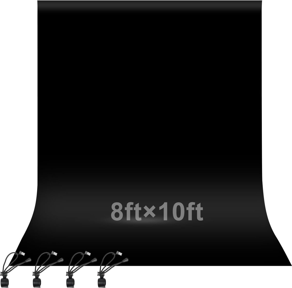 2,4 x 3 m Zwarte Fotoluis voor Fotografie | 4 Clips, Grote Zwarte Fotoluis, Polyester Stof, Fotografie, Zoom, Interviews, Livestream
