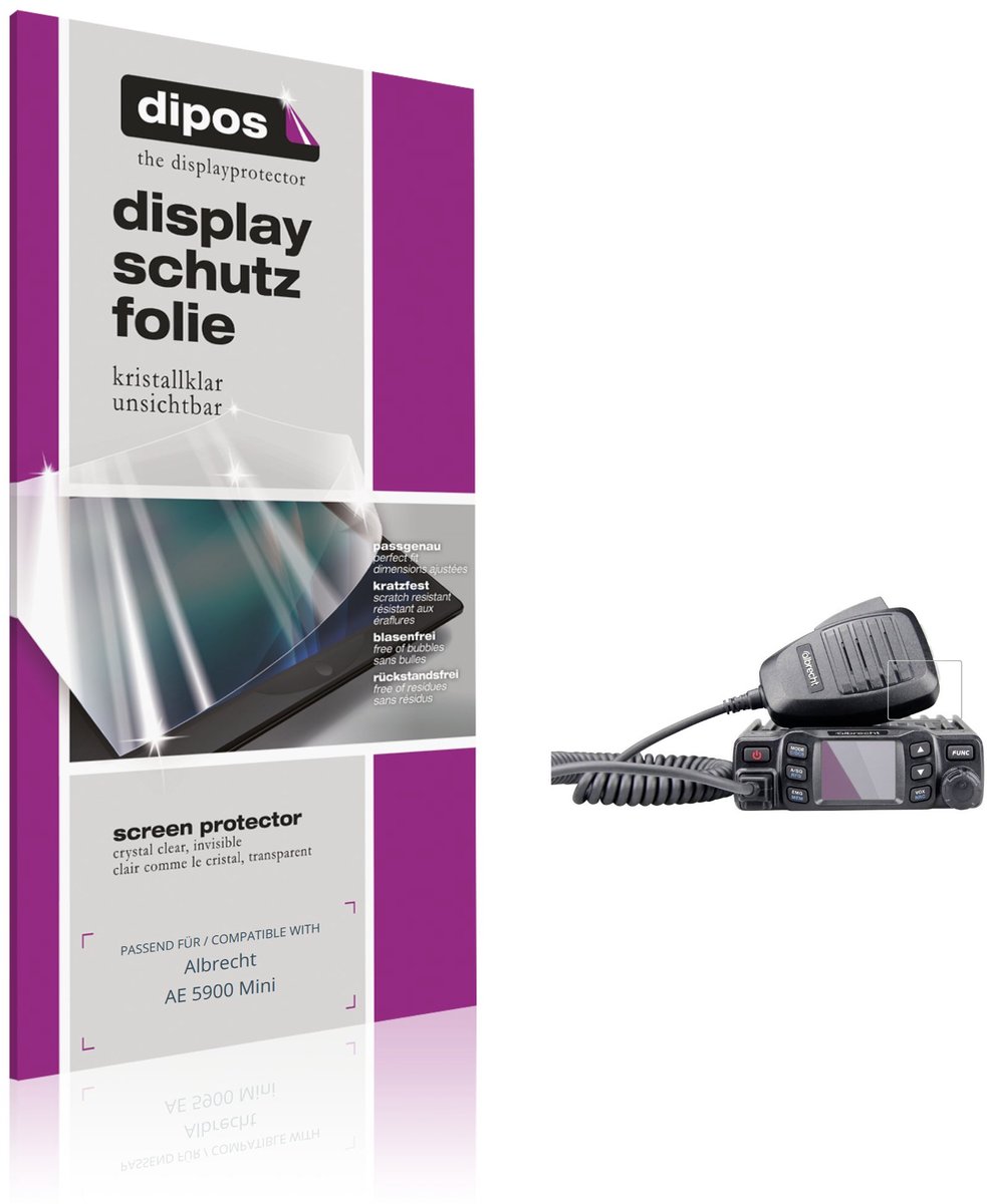 dipos – 2x Beschermfolie geschikt voor Albrecht AE 5900 Mini | Krasbestendige & heldere Screenprotector Ultra-Thin