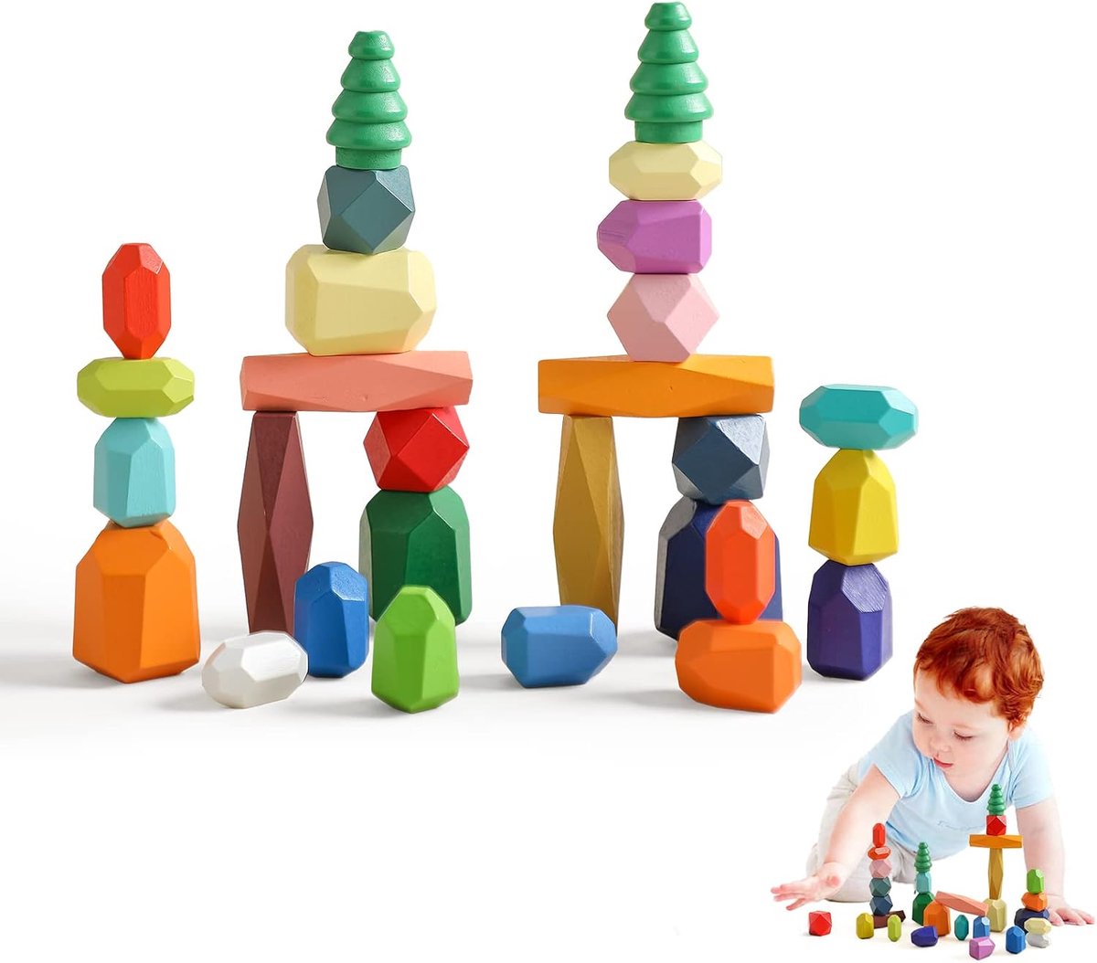 houten speelgoed 28 PC evenwichtsstenen voor kinderen stapelstenen bouwstenen evenwichtsstenen houten stapelspeelgoed sorteren evenwichtsstenen stapelspeelgoed