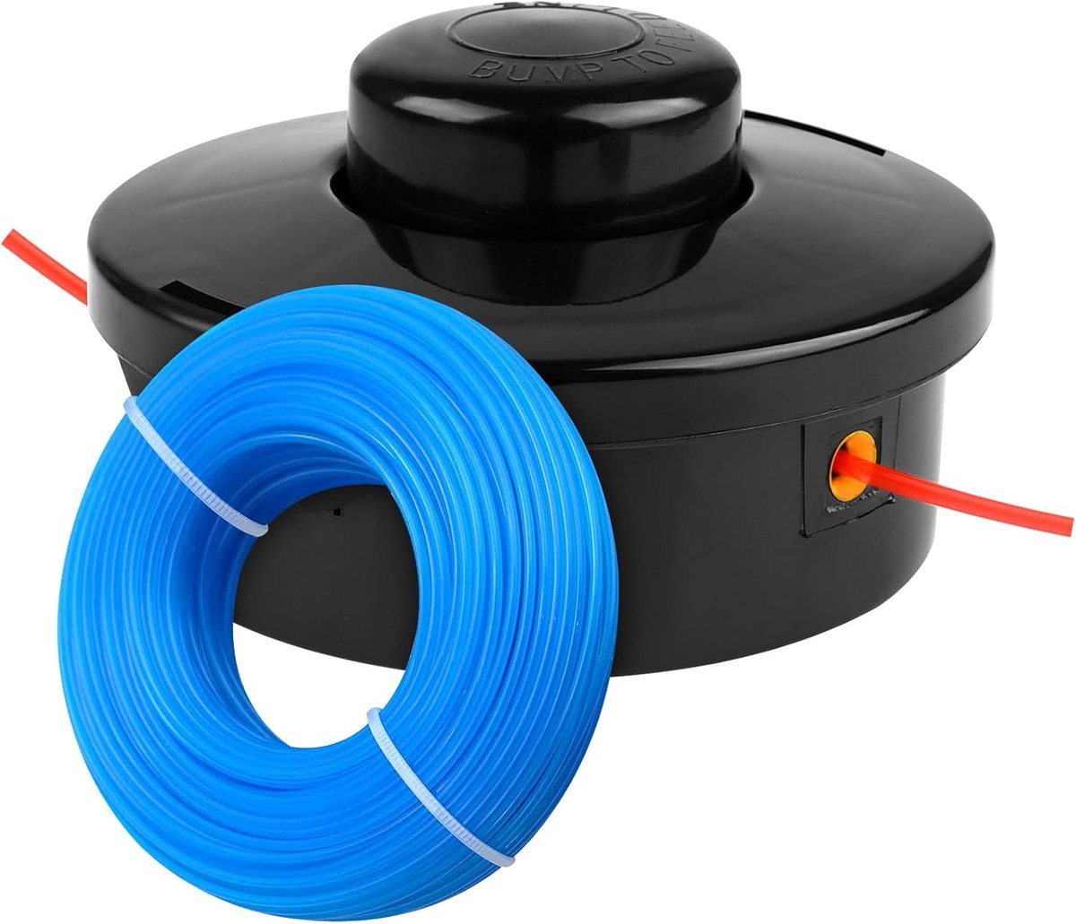 Universele Grastrimmer Hoofd M10 x 1.25 LHF Benzine Trimmer Spoel Hoofd Vervanging met 1.6mm X 30m Ronde Gras Strimmer Lijn Draad