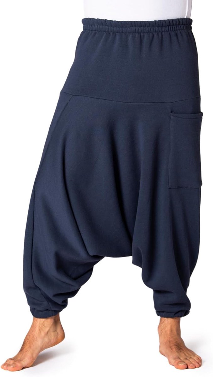 Harembroek voor dames & heren - Aladdinbroek - Warme yogabroek | Hoog katoengehalte, lage kruis, elastische taille, zachte joggingstof, winterbroek voor koele dagen