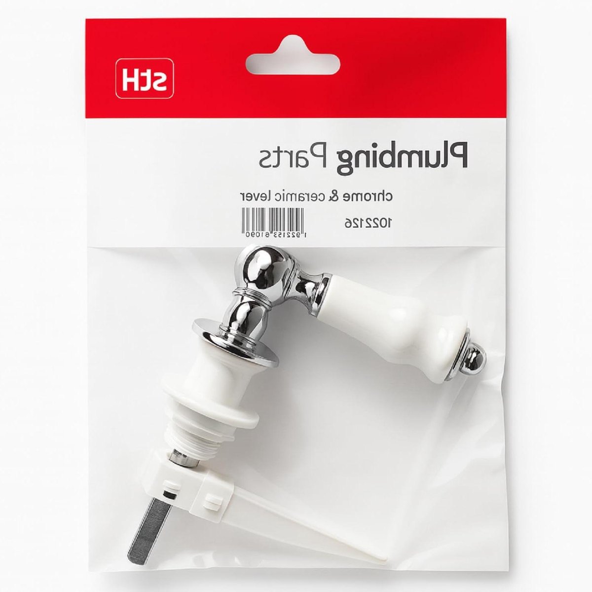 Stortbak Hendel - Toilet Hendel - Toilet Reparatie - Keramisch & Chroom - 32 x 18 cm - Wit