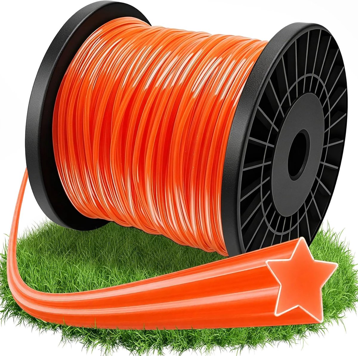 Maaidraden trimmerdraden 2,4 mm vervangende draad trimmer bosmaaier draad voor bosmaaier park tuin gazon gras ster vorm oranje nylondraad 100 m rood