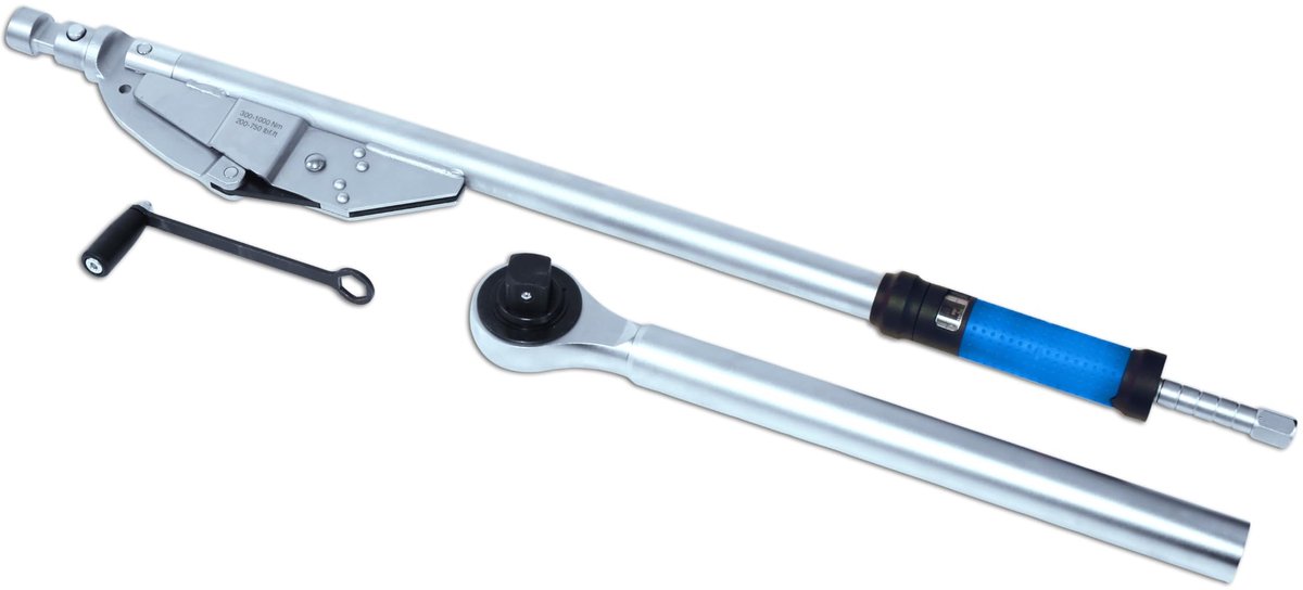 SnelShoppen - Momentsleutel 1"D 300-1000Nm, Breakback, Professionele Momentsleutel, Precisie Gereedschap, Stalen Constructie, Voor Auto, Fietsen, Huis