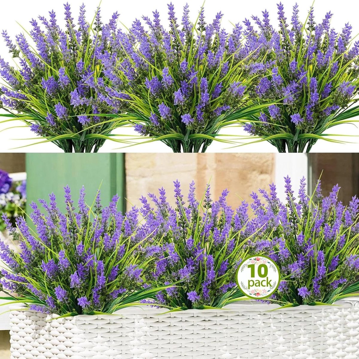 Kunstplanten Set - Paars - UV-bestendig - Zacht en Realistisch - Voor Binnen en Buiten