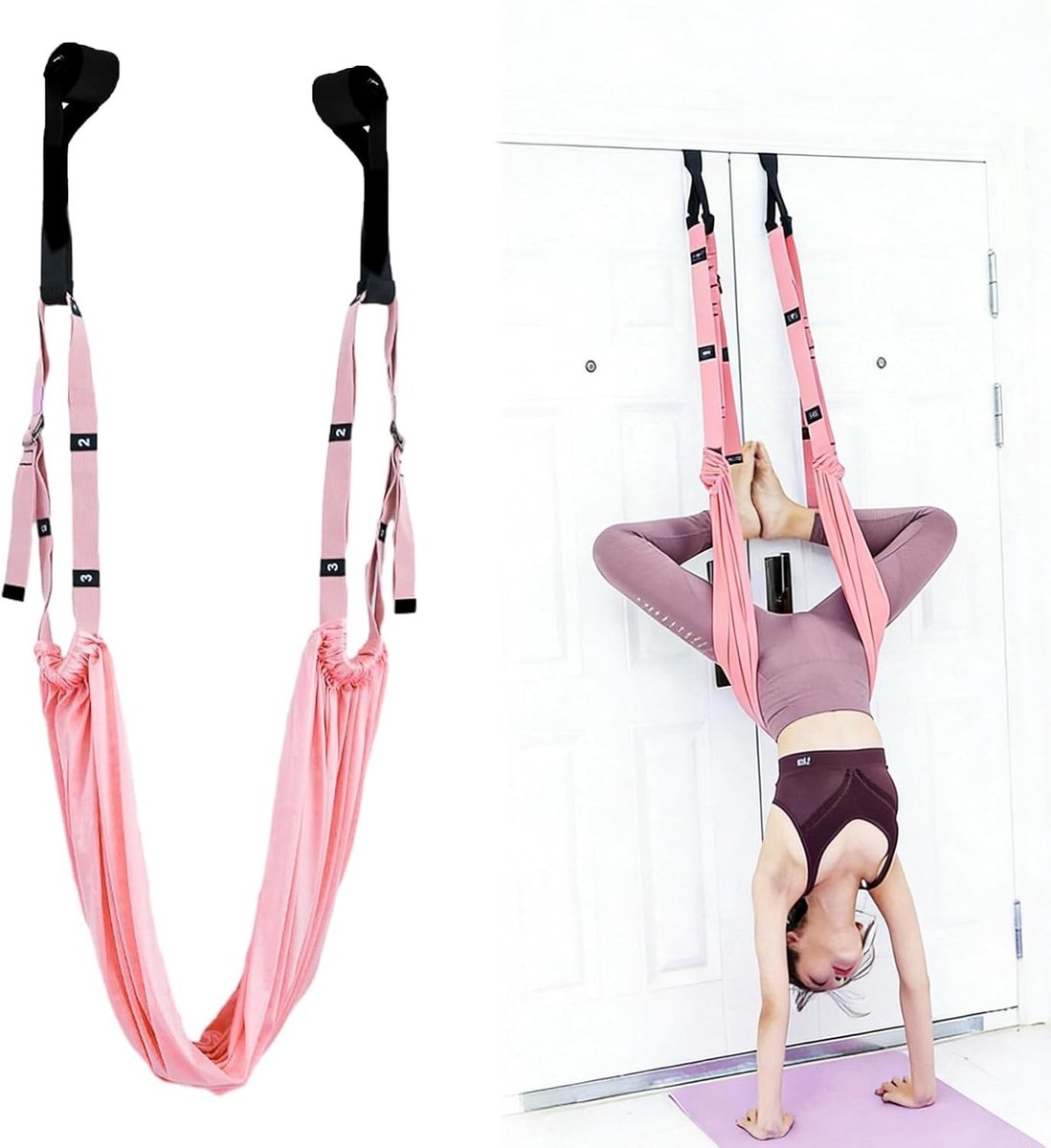 Yoga Stretchband en Deurhangband voor Flexibiliteit en Balansoefeningen