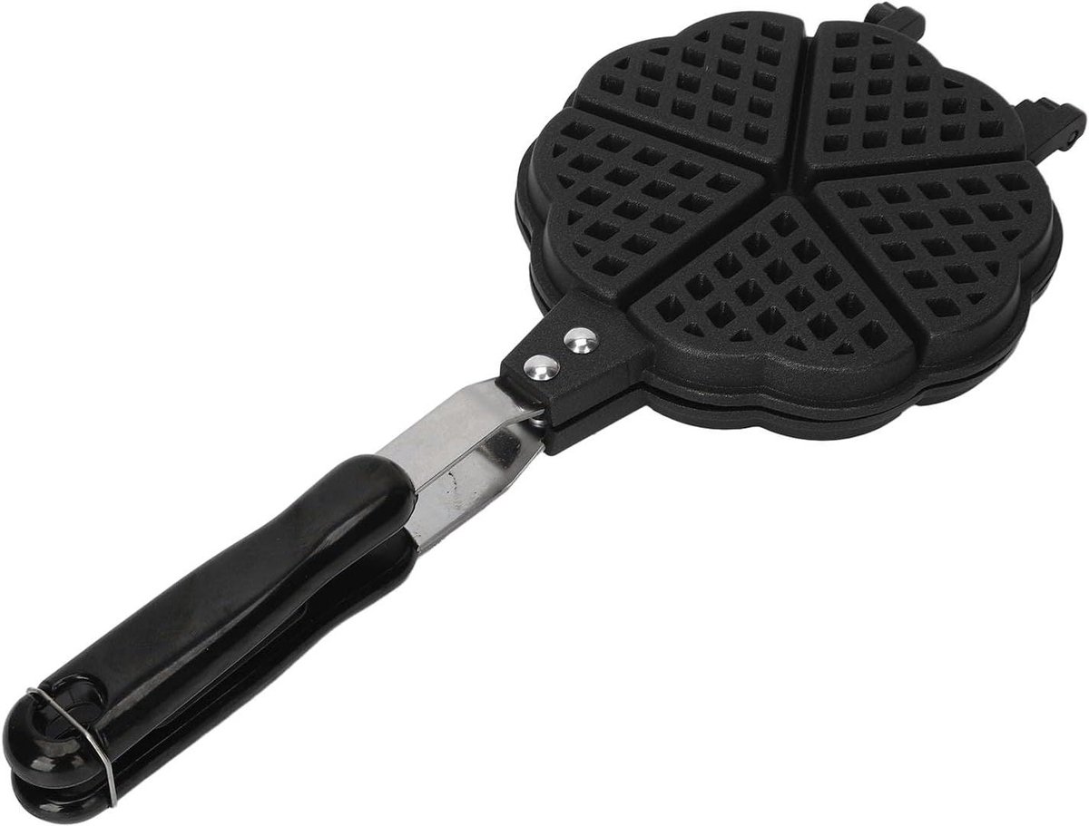 Wafelijzer Pan - Wafelmaker Mini - Ontbijt Maken - Lichtgewicht Ontwerp - 15 cm - Grijs