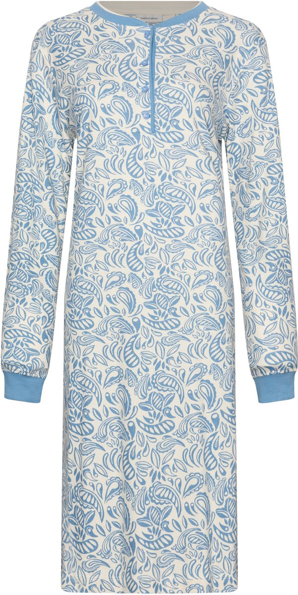 Pastunette - Nachthemd - Soft Paisley - Katoen Interlock - Blauw - Maat 52