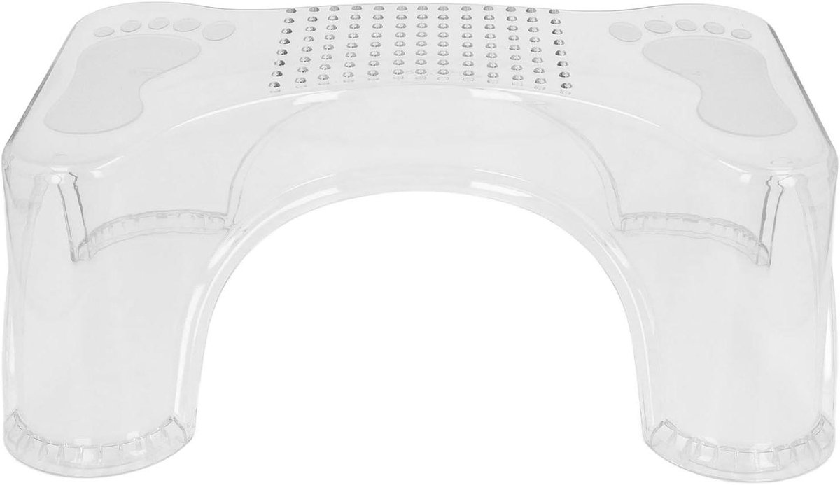 Toiletkruk - Voetenbankje - Comfortabel zitten - Antislip ontwerp - 41x26x16 cm - Lichtgrijs