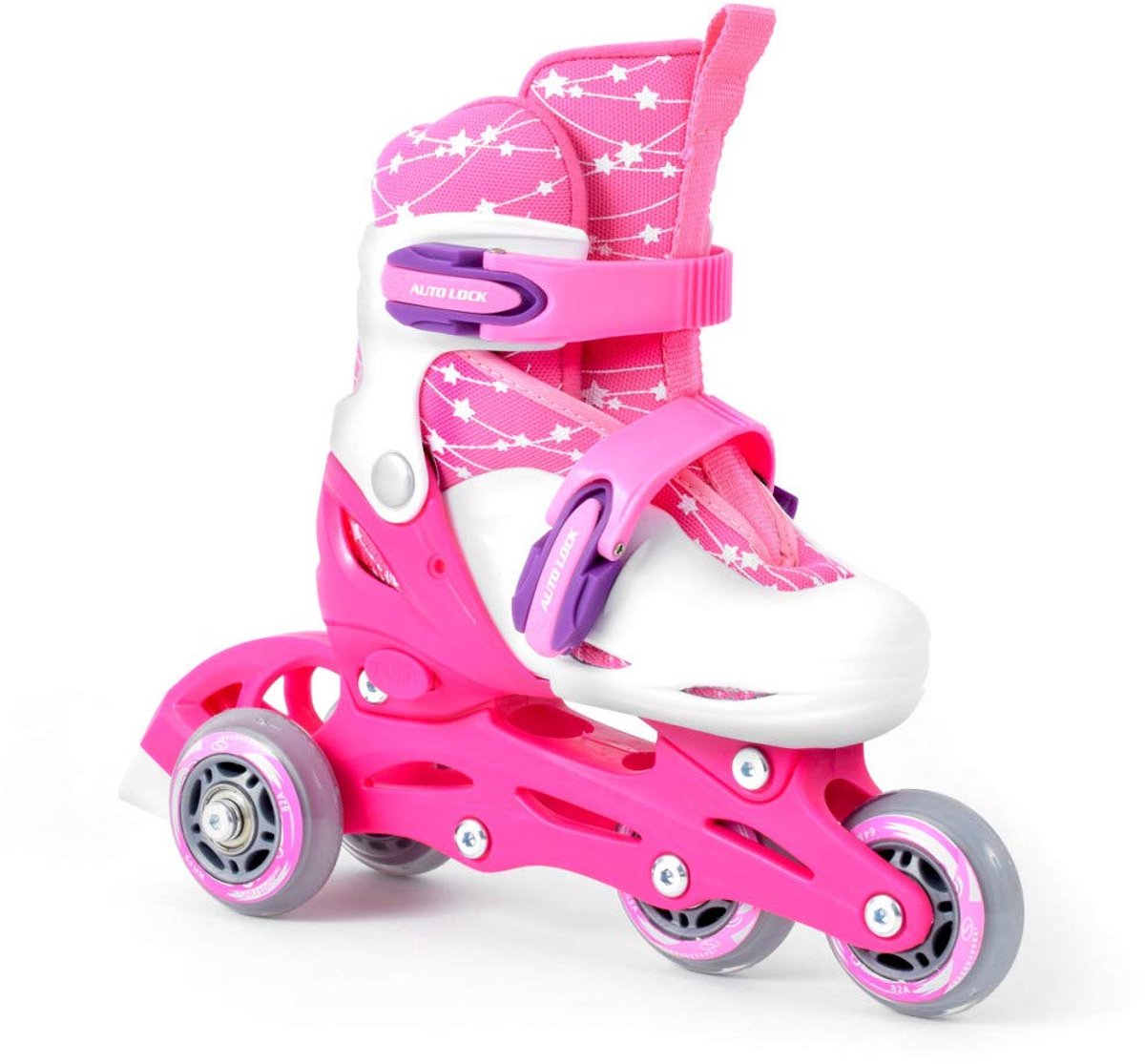 SnelShoppen - Kinderset voor Meisjes, 2-in-1 Inline Skates met LED-Wielen, Beschermset, Helm en Tas, Maat 30-33, Perfect voor Buiten Spelen, Feest en