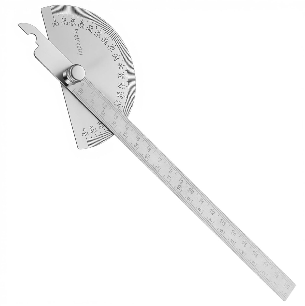 hoekvinder liniaal 19cm - roestvrij staal - precisie meetgereedschap - ideaal voor houtbewerking - SnelShoppen