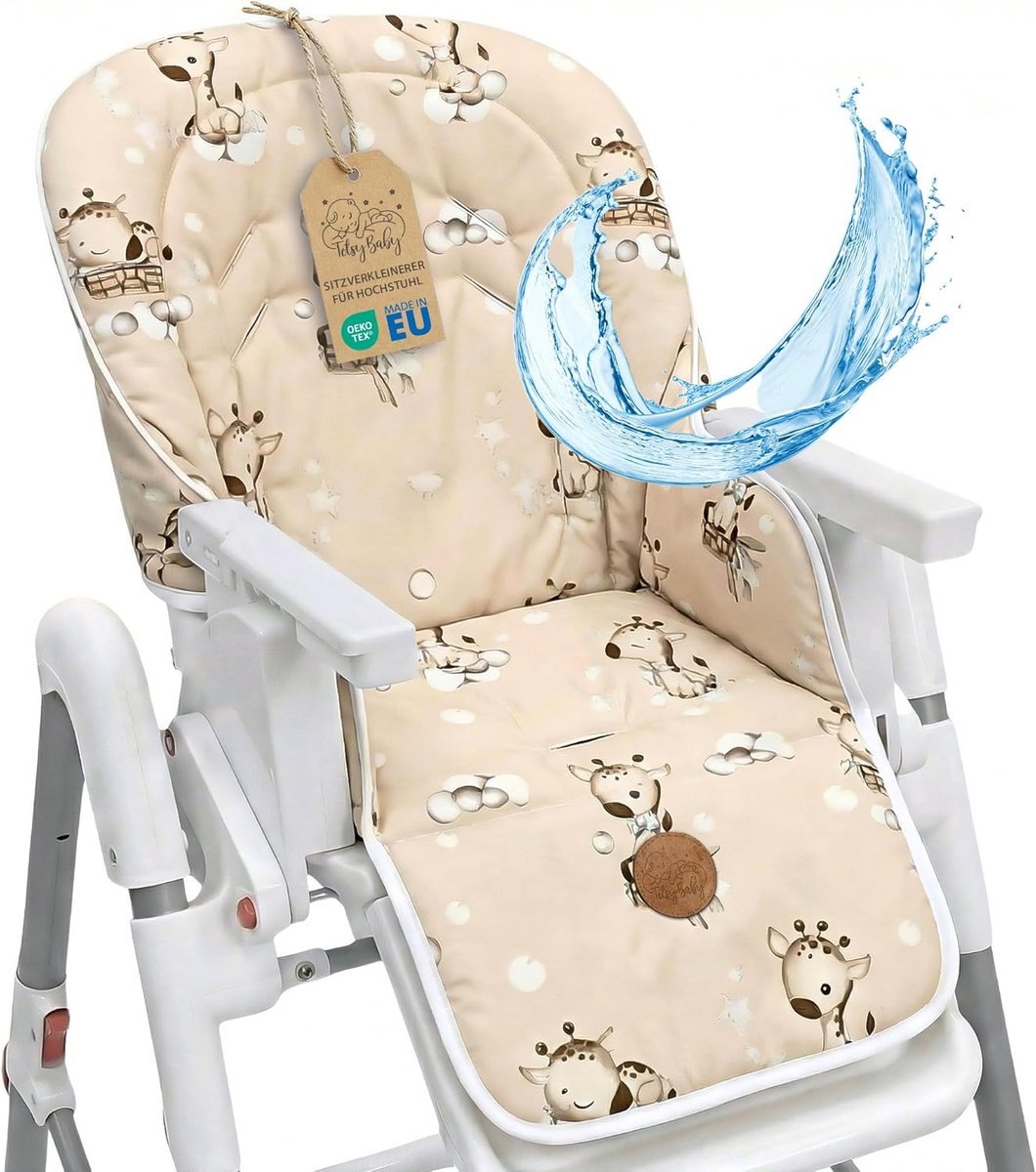 Zitverkleiner voor kinderstoel - Giraffen motief - Waterafstotend en machinewasbaar - Blijft stevig zitten - ShopVlot