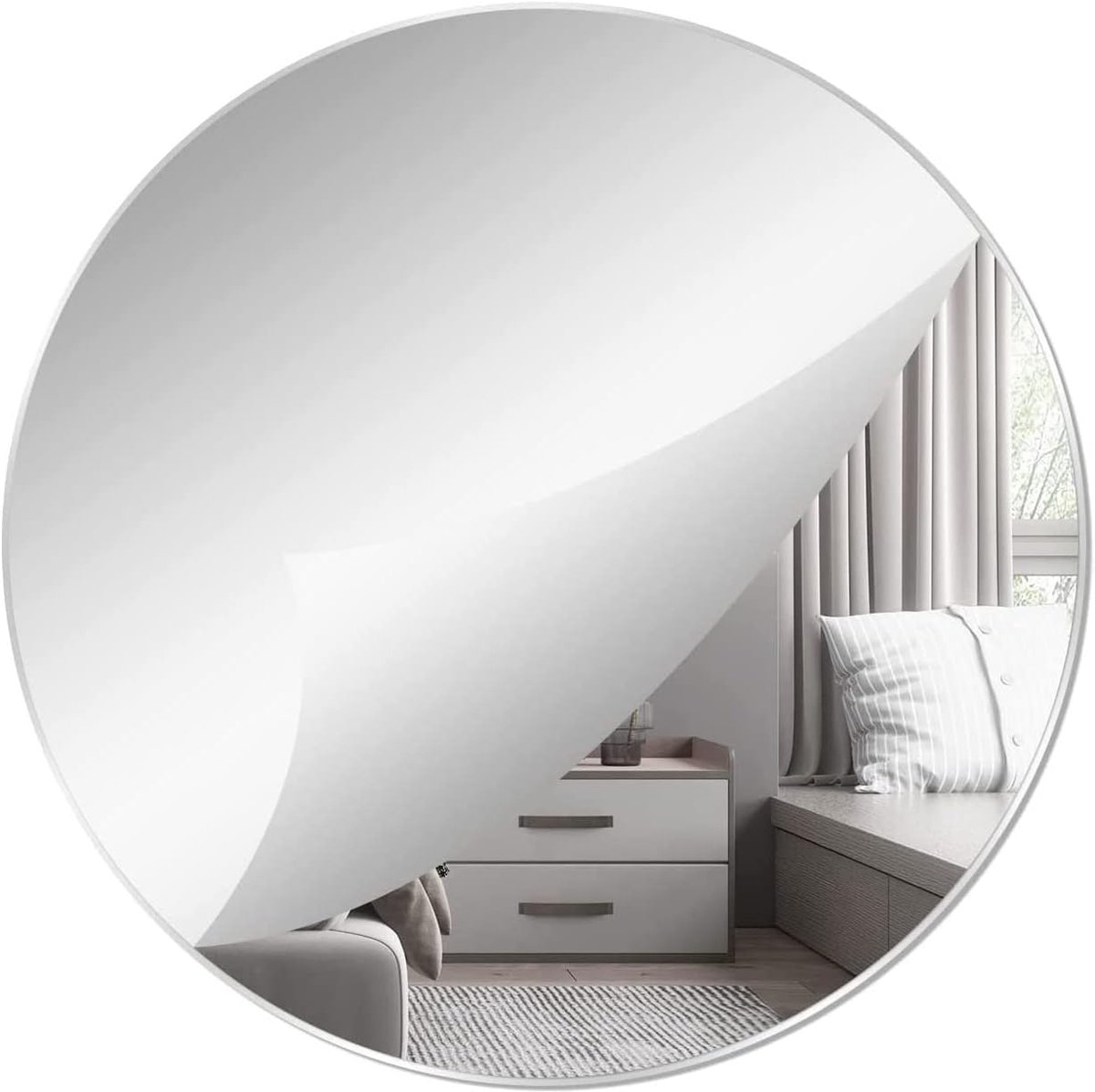 ZESABGE Ronde acrylspiegel, 30 cm, afneembare spiegeltegels, zelfklevend, doe-het-zelf wandspiegel, decoratieve - ShopVlot