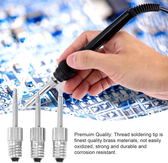 Set van 3 Messing Loodtips voor USB Loodijzer - Solderen, Lassen en Repareren met E10 Interface — afbeelding 5