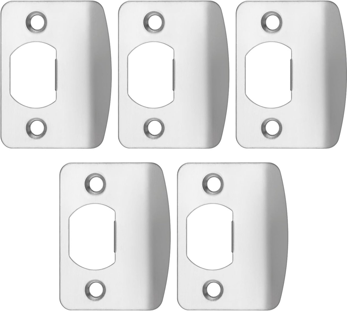 SnelShoppen - 5 Stuks D-vormige Deurslot Strike Plate Beveiligingsplaat RVS Krassenplaat voor Mortise Deurslot 57x45mm