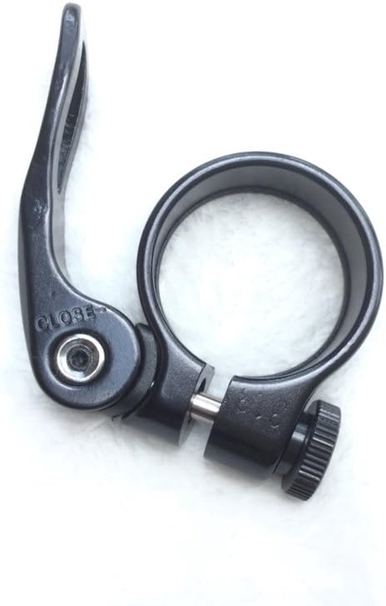 Fiets zadelklem 31,8 mm - aluminium snelspanner - zwart - eenvoudig te monteren - SnelShoppen