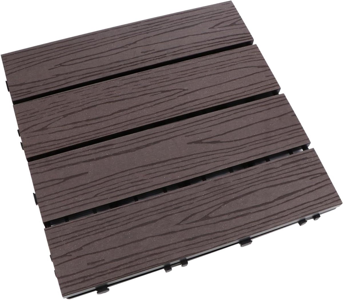 Composiet Terrastegels - Vlonderplaten Buiten - Balkon Decoratie - Interlocking Systeem - 30x30 cm - Koffie