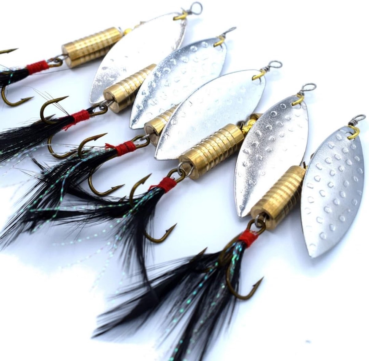 Draailepels voor Visserij - Zilver en Zwart - 8 cm - 11 g - Voor Snoek en Roofvis