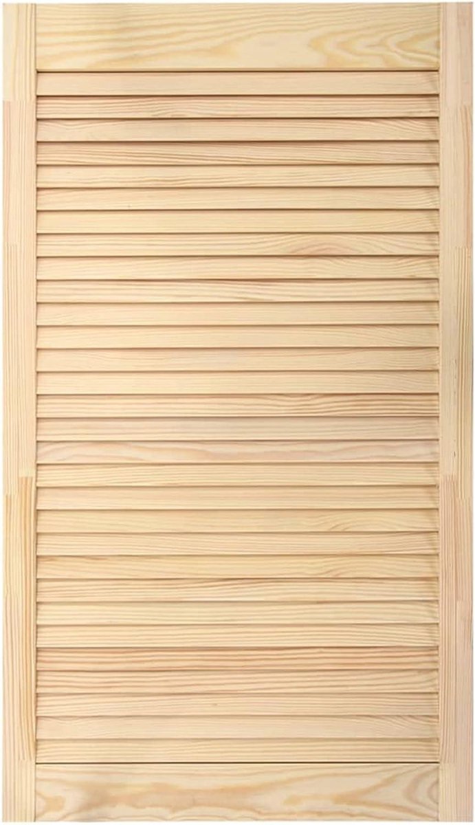 Houten Lamellen Deur - Kastdeur Kamerdeur - Licht en Lucht - Handgemaakt Massief Grenen - 99.5 x 49.5 cm - Bruin