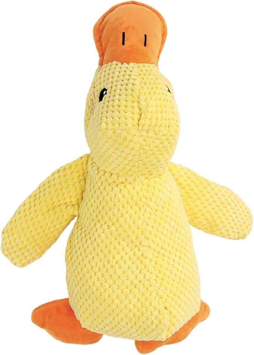 Anti-stress-eend voor honden, pluche eend met gesimuleerd piepgeluid, hondenspeelgoed, interactief pluche hondenspeelgoed voor huisdieren, kauwen en spelen (M)