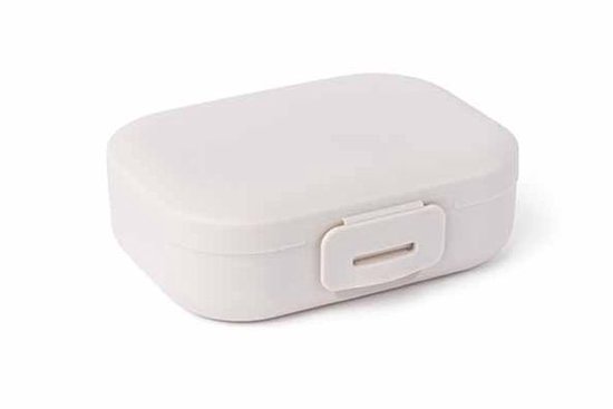 Boîte à snacks beige avec fermeture à clip, 165ml, 109x80x37mm.
