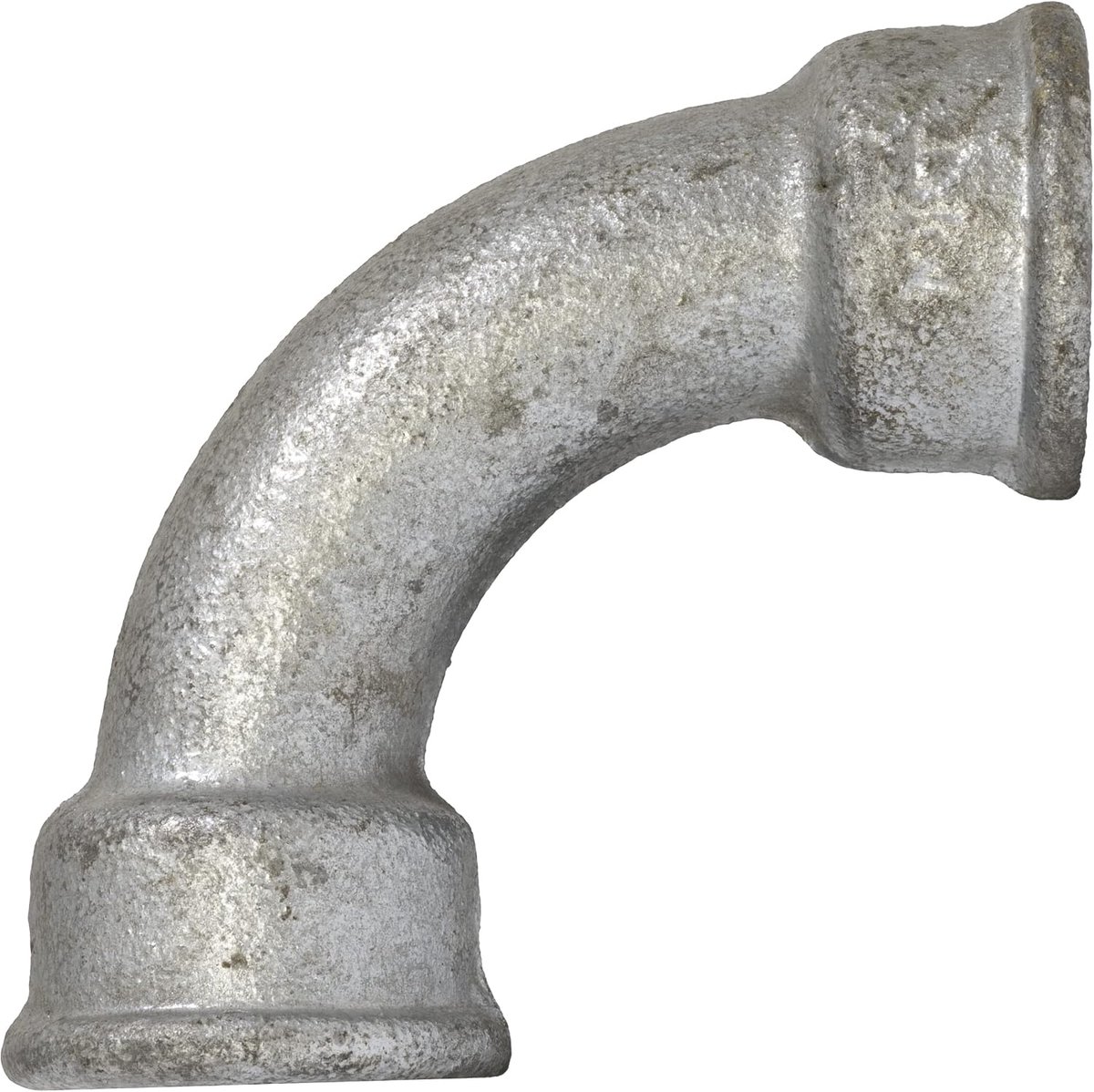 - C64969 - 3/4'' 90° boog/hoek van gietijzer met binnendraad met grote radius - verzinkt - schroefdraad voor sanitaire installaties verwarming en watervoorziening