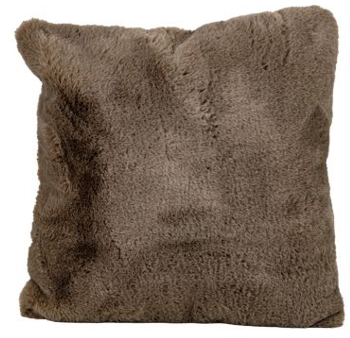 Kussen Thick Faux Rabbit Fur Taupe 45x45cm Polyester