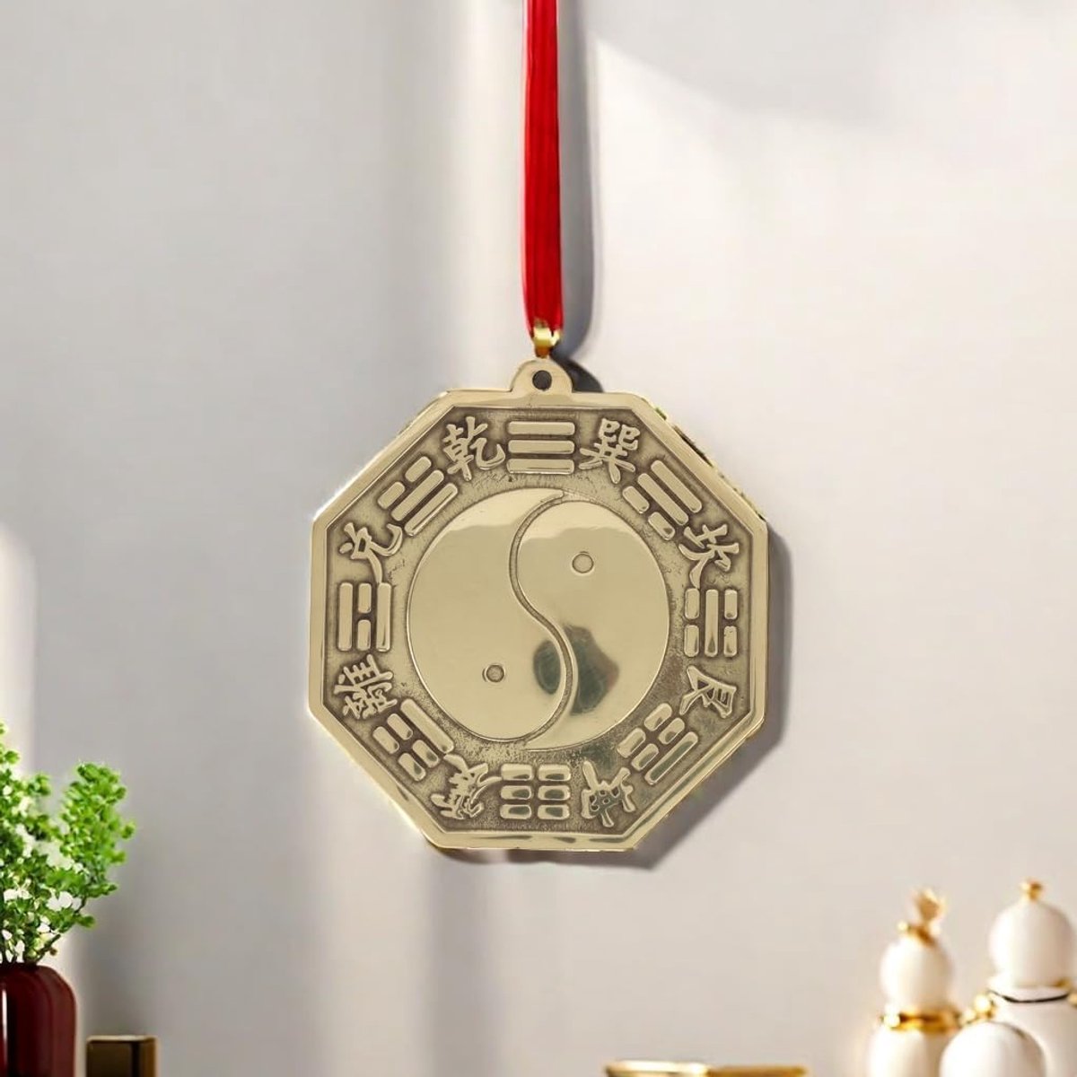 Feng Shui Spiegel, Metalen Decoratie voor Huisinterieur